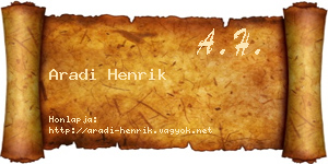 Aradi Henrik névjegykártya