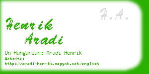 henrik aradi business card